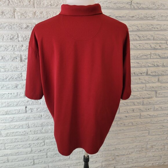 Dockers Golf Mens Shirt XXL Polo Short Sleeve Burgundy Polyester Comfy RED20E - Picture 5 of 7